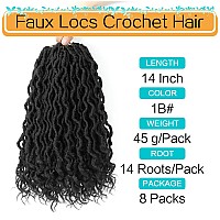 Karida Goddess Locs Crochet Hair 14 Inch 8 Packs Upgraded Crochet Hair For Black Women Pre Looped Crochet Faux Locs With Curly