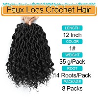 Karida Goddess Locs Crochet Hair 12 Inch 8 Packs Upgraded Crochet Hair For Black Women Pre Looped Crochet Faux Locs With Curly