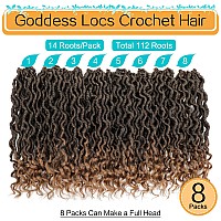 Karida Goddess Locs Crochet Hair 12 Inch 8 Packs Upgraded Crochet Hair For Black Women Pre Looped Crochet Faux Locs With Curly