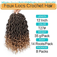 Karida Goddess Locs Crochet Hair 12 Inch 8 Packs Upgraded Crochet Hair For Black Women Pre Looped Crochet Faux Locs With Curly