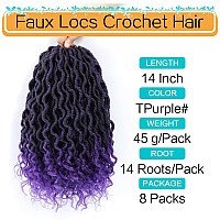 Karida Goddess Locs Crochet Hair 14 Inch 8 Packs Upgraded Crochet Hair For Black Women Pre Looped Crochet Faux Locs With Curly