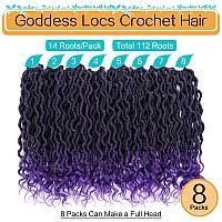 Karida Goddess Locs Crochet Hair 14 Inch 8 Packs Upgraded Crochet Hair For Black Women Pre Looped Crochet Faux Locs With Curly