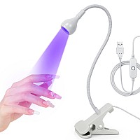 Mlogiroa Uv Led Nail Lamp 3W Uv Lamp For Gel Nails 395 Nm Uv Light Gel Nail Light With Clamp Gooseneck Curing Lamp Minis Portabl