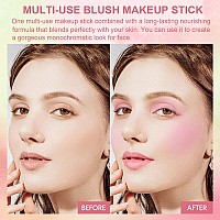 Cream Blush Stick Monochromatic Blush Beauty Wand For Cheek And Lip Tint With Long Lasting Hydrating Formula Multiuse Makeup