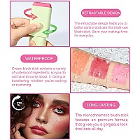 Cream Blush Stick Monochromatic Blush Beauty Wand For Cheek And Lip Tint With Long Lasting Hydrating Formula Multiuse Makeup