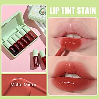 Zarics 6 Colors Lip Tint Stain Set Korean Lip Gloss Lip Stain Tint Plumping Mini Liquid Matte Lipstick Multiuse Lip And Cheek T