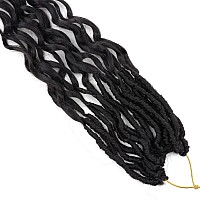 Lycsou Faux Locs Crochet Hair 24 Inch Soft Locs Crochet Hair Pre Looped 6 Packs Wave Braids Hair Extensions Goddess Locs Crochet