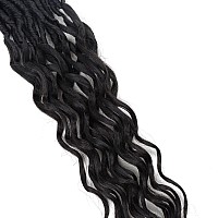 Lycsou Faux Locs Crochet Hair 24 Inch Soft Locs Crochet Hair Pre Looped 6 Packs Wave Braids Hair Extensions Goddess Locs Crochet