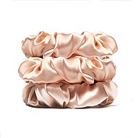 Michooyel 3Pack Silk Scrunchies For Hair Mulberry Silk 16 Momme Scrunchies With Elastic Band Silk Hair Scrunchies Hair Ties For