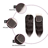 Jessica Hair 5X5 Real Hd Lace Closure Only 010 Mm Ultrathin Hd Lace Closure Straight Human Hair Lace Closures Virgin Brazilian