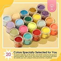 Rosalind 29Pcs Dip Nails Powder Starter Kit 20 Color Colorful Summer Spring Dip Powder Nail Kit Red Pink Orange Glitter Series