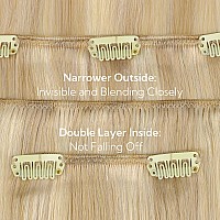 Hotbanana Clip In Hair Extensions Real Human Hair 140G 9Pcs 24 Inch Dirty Blonde Mixed Bleach Blonde Clip In Human Hair Extensio