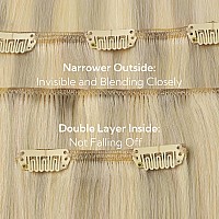 Hotbanana Clip In Hair Extensions Real Human Hair 140G 9Pcs 20 Inch Ash Blonde To Golden Blonde And Platinum Blonde Clip In Huma