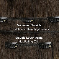 Hotbanana Clip In Hair Extensions Real Human Hair 140G 9Pcs 22 Inch Dark Brown To Chestnut Brown Clip In Human Hair Extensions S