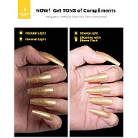 Burano Reflective Gel Nail Polish 73Ml Reflective Diamond Nail Glitter Gel Polish Sparkly Gold Color Gel Polish Holographic G