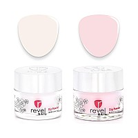 Revel Nail Dip Powder White And Pink Dip Powder For Nails Chip Resistant Dip Nail Powder With Vitamin E And Calcium Diy Mani