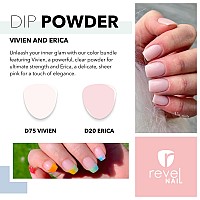 Revel Nail Dip Powder Clear And Pink Powder Dip Nail Polish Chip Resistant Dip Nail Powder With Vitamin E And Calcium Diy Ma