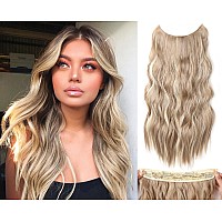 Invisible Wire Hair Exetensions 20 Inch Clip In Hair Extensions With Invisible Wire Adjustabel Size Long Wave Hair Extensions Wi