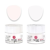 Revel Nail Dip Powder Clear And French Powder Dip Nail Polish Chip Resistant Dip Nail Powder With Vitamin E And Calcium Diy