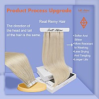 Full Shine Blonde Tape In Hair Extensions Color 60 Blonde Tape In Extensions 28 Inch 20 Pcs Tape In Human Hair 50 Gram Double Si