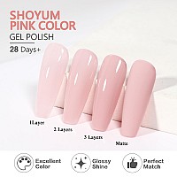 Shoyum Nude Pink Gel Nail Polish 15Ml Natural Neutral Gel Polish Color Soak Off U V Led Nail Lamp Gel Polish Nail Art Gel 051Oz