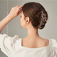 Parcce 4 Pack Large Metal Hair Clips For Thin To Thick Curly Hair 43 Inch Big Nonslip Gold Color Clamps Perfect Fashion Jaw C