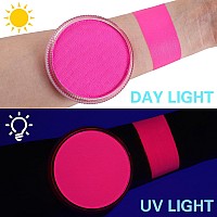 Neon Hot Pink Uv Face Body Paint30G1Oz Water Based Blacklight Fluorescent Glow Face Body Painting Color For Music Festivals