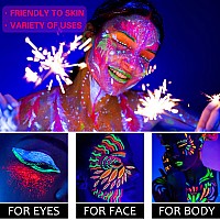 Neon Hot Pink Uv Face Body Paint30G1Oz Water Based Blacklight Fluorescent Glow Face Body Painting Color For Music Festivals