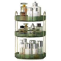 Yciadone 360 Rotating Makeup Organizer And Storage For Vanity Countertop 3 Tiers High Capacity Cosmetic Skincare Perfume Organ