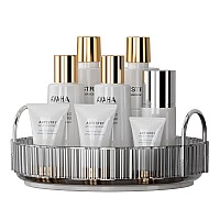 Yciadone 360 Rotating Makeup Organizer And Storage For Vanity Countertop 1 Tier High Capacity Cosmetic Skincare Perfume Organi