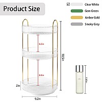 Yciadone 360 Rotating Makeup Organizer And Storage For Vanity Countertop 3 Tiers High Capacity Cosmetic Skincare Perfume Organ