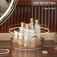 Yciadone 360 Rotating Makeup Organizer And Storage For Vanity Countertop 1 Tier High Capacity Cosmetic Skincare Perfume Organi