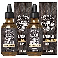 Viking Revolution Beard Oil For Men All Natural Beard Oil Spiced Vanilla Scent With Argan Oil Jojoba Oil Beard Conditioner A