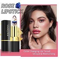 Yeweian 3Pcs Jelly Clear Crystal Flower Lipstick Set Magic Ph Temperature Color Changing Lipstick Lip Gloss Natural Moisturizi