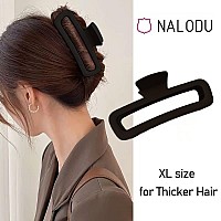 Nalodu Hair Claw Clips 5 Inch Unbreakable Square Rectangle Clip Clamp Neutral Colors For Thick Curly Long Hair Women 2 Pack