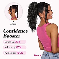 Reecho 14 Ponytail Extension Short Claw Multi Layered Clip On Ponytail Extension Fake Pony Tails Soft Wavy Curly Clip In Hair