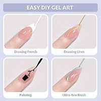 Gaoy Gel Polish Nail Art Gel Liner Set 6 Colors Gel X Nail Paint Kit Of Glitter Sparkle Black Pink White For Nail Design Diy Ma