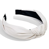 Leather Headbands For Women Knotted Fashion Women Headbands Creamy White Top Knot Headband For Girls Hairband For Women Hair Acc