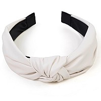 Leather Headbands For Women Knotted Fashion Women Headbands Creamy White Top Knot Headband For Girls Hairband For Women Hair Acc