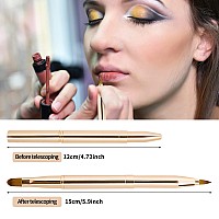 Unaone 2 Pack Lip Brush For Lipstick Retractable Lip Brushes Dualended Makeup Brush For Lipstick Lip Gloss Include Lid