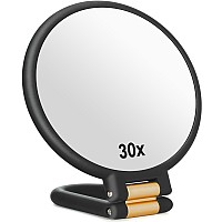 Sifolo 30X Magnifying Mirror Travel Hand Mirrors With Handle Double Side Handheld Mirror With 1X 30X Magnification Adjustab