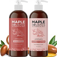 Argan Oil Shampoo And Conditioner Paraben And Sulfate Free Moisturizing For Dry Frizzy Hair Curls And Split Ends