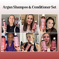 Argan Oil Shampoo And Conditioner Paraben And Sulfate Free Moisturizing For Dry Frizzy Hair Curls And Split Ends