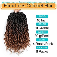 Karida Goddess Locs Crochet Hair 10 Inch 8 Packs Faux Locs Crochet Hair For Black Women Pre Looped Crochet Goddess Locs With C