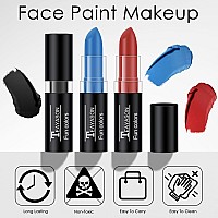 Freeorr 3 Colors Blue Black Red Face Body Paint Stick Eye Black Baseball Sticks Face Paint For Baseballfootballhalloween Acce