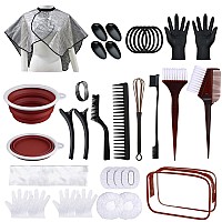 Sofye Hair Dye Kit 30 Pcs Hair Coloring Kit Hair Dye Brush And Bowl Set With Tinting Bowl Ear Cover Gloves Diy Salon Hair Pa