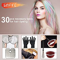 Sofye Hair Dye Kit 30 Pcs Hair Coloring Kit Hair Dye Brush And Bowl Set With Tinting Bowl Ear Cover Gloves Diy Salon Hair Pa