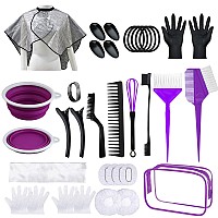 Sofye Hair Dye Kit 30 Pcs Hair Coloring Kit Hair Dye Brush And Bowl Set With Tinting Bowl Ear Cover Gloves Diy Salon Hair Pa