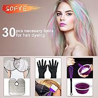 Sofye Hair Dye Kit 30 Pcs Hair Coloring Kit Hair Dye Brush And Bowl Set With Tinting Bowl Ear Cover Gloves Diy Salon Hair Pa