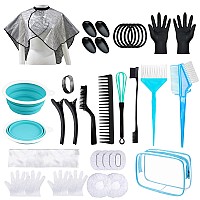 Sofye Hair Dye Kit 30 Pcs Hair Coloring Kit Hair Dye Brush And Bowl Set With Tinting Bowl Ear Cover Gloves Diy Salon Hair Pa